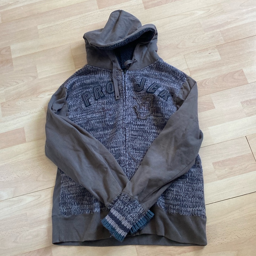 Vintage Project Raw DNM Full Zip Green hoodie No Size Tag ( 145 A )